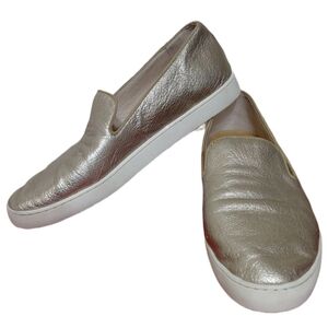 Birdies The Swift Gold Leather Flats Women's Slip On Sneaker Size 7.5